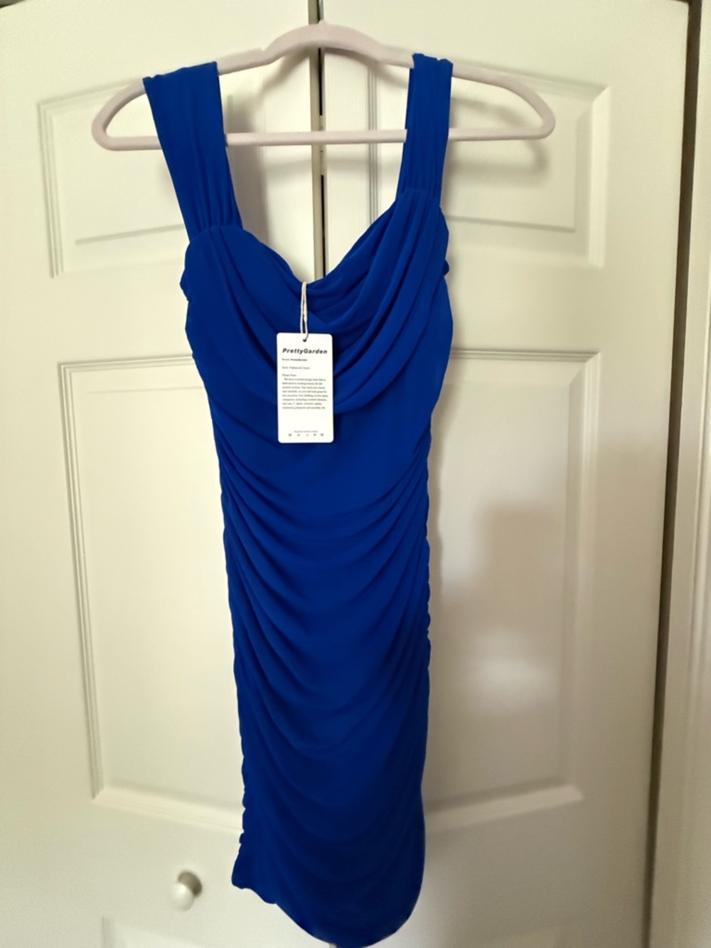 PrettyGarden Royal Blue Ruched Bodycon Dress – Size Small – NWT